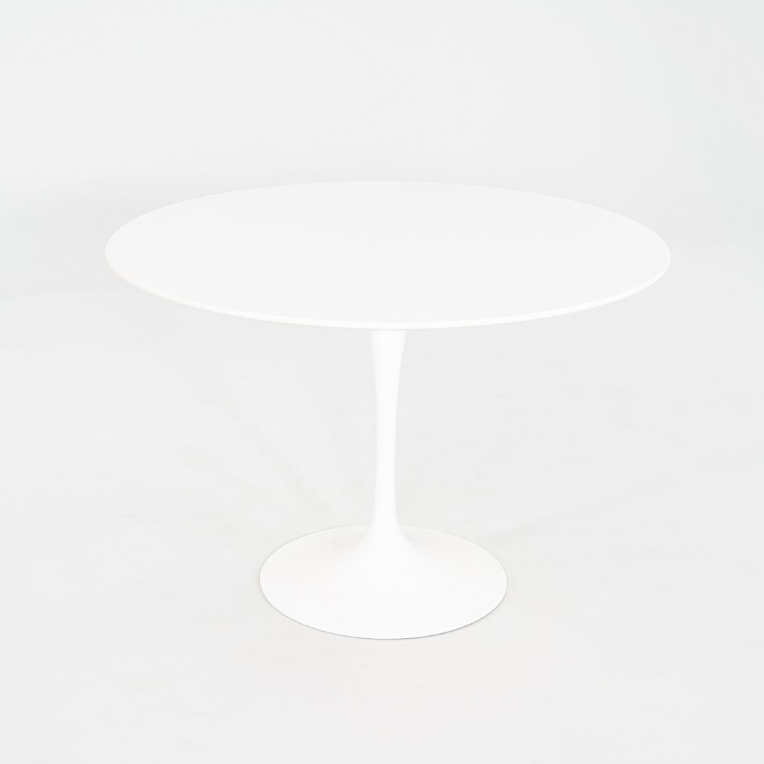 2010s Eero Saarinen for Knoll 42" Tulip Dining Table with White Laminate Top