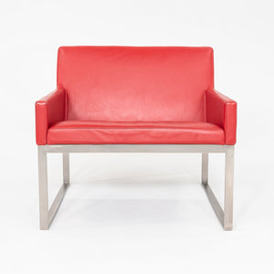 2006 Pair of Fabien Baron for Bernhardt Design B.3 Lounge Chair in Red Leather