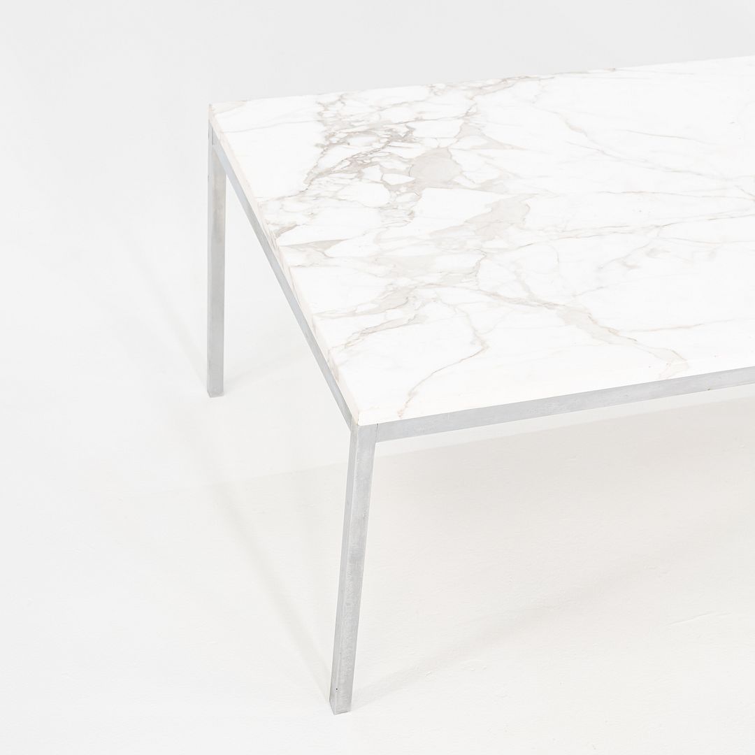1960s Florence Knoll Marble and Chromed Steel Coffee Table 45 x 23 x 17 inches