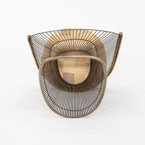 1970s Warren Platner for Knoll Dining Arm Chair in Bronze with Original Fabric