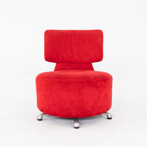 2000s Pair of Toshiyuki Kita for Cassina AKI Lounge Chairs Red Suede Upholstery