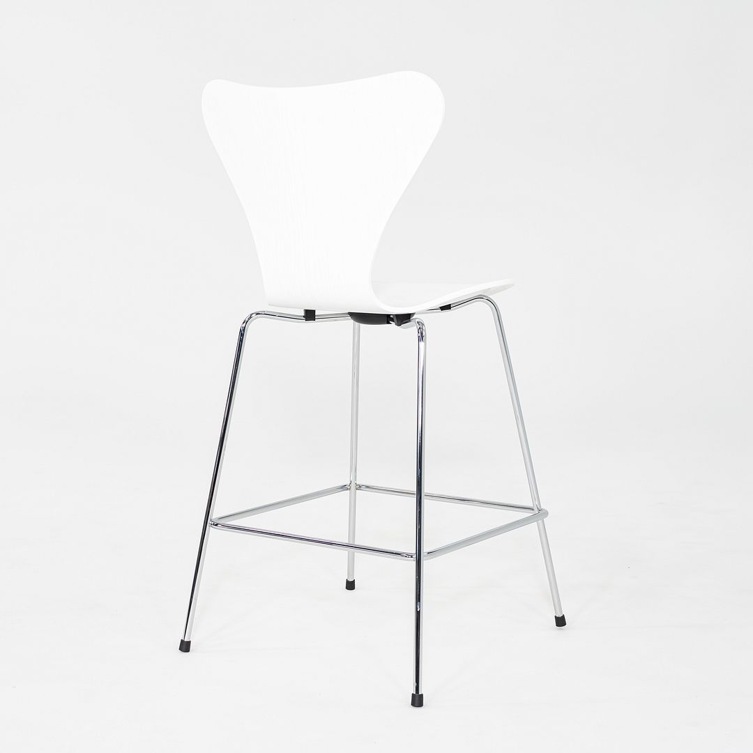 2024 Arne Jacobsen for Fritz Hansen Series 7 Counter Stool Painted Ash w/ Chrome