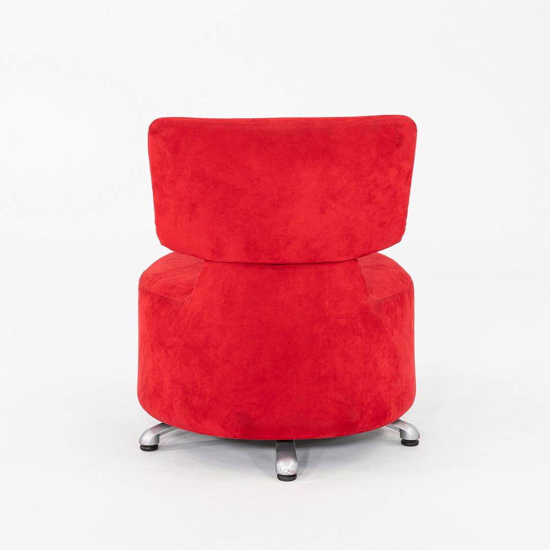 2000s Pair of Toshiyuki Kita for Cassina AKI Lounge Chairs Red Suede Upholstery