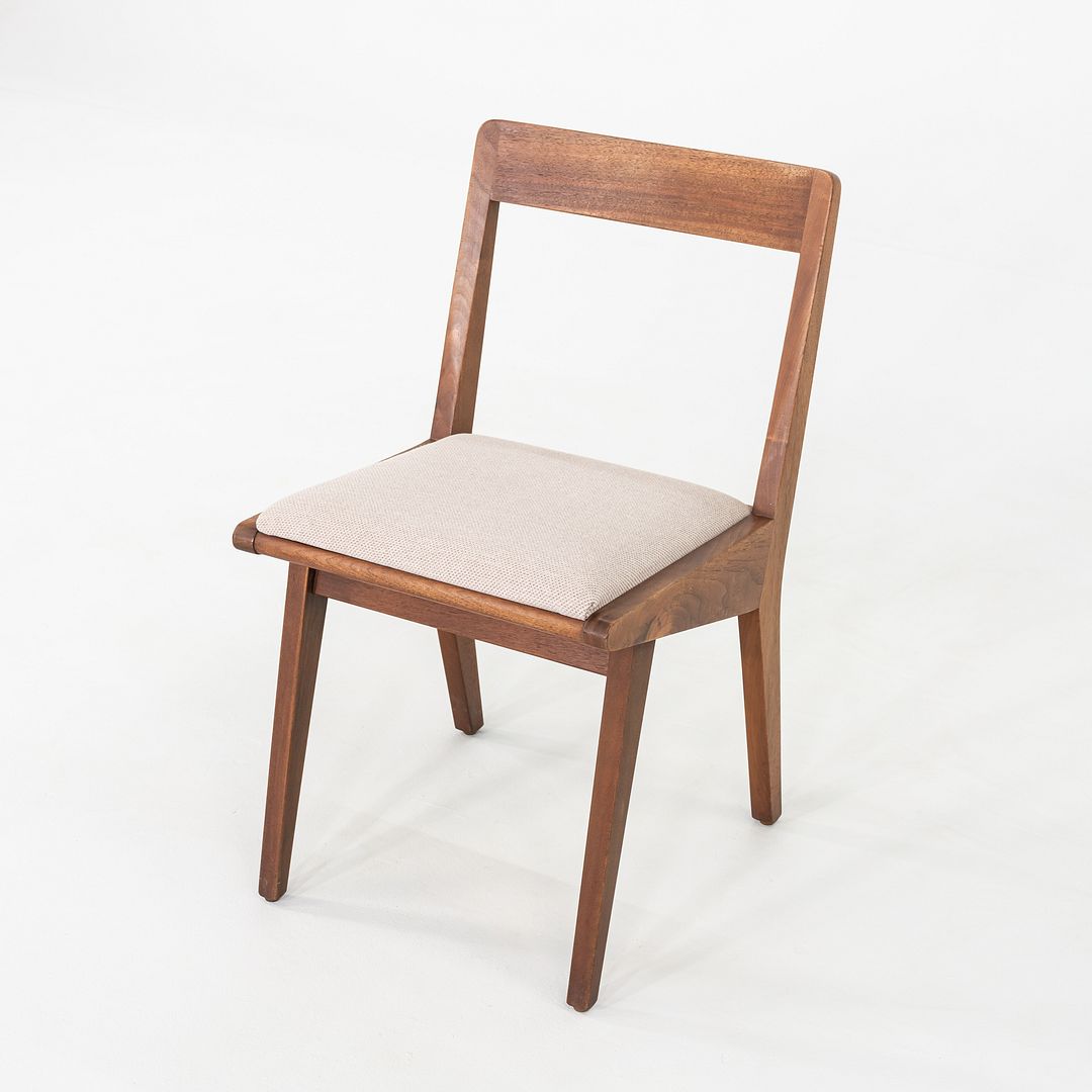 C. 1951 Set of Nine Jens Risom for Knoll 666 Dining Chairs Walnut with Fabric