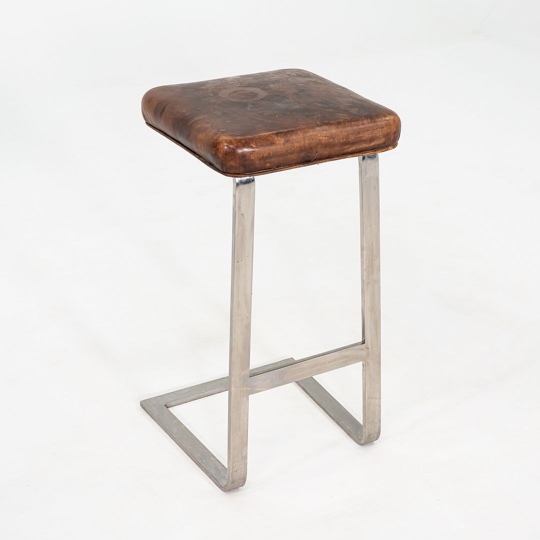 1980s Four Seasons Barstool by Cumberland Furniture in Stainless and Leather