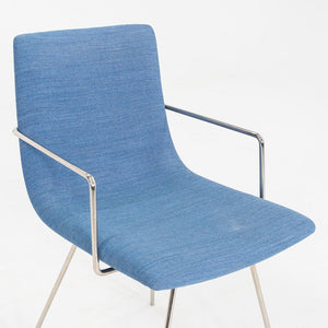 2018 Pair of Capra Arm Chairs by Lee Pasteris for Martin Brattrud in Blue Fabric