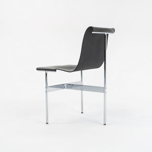 Set of Four Made to Order Gratz TG-10 Sling Dining Chairs Black Speckled Leather