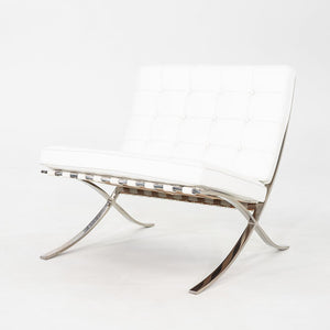 2005 Mies van der Rohe for Knoll Stainless Barcelona Lounge Chair with Ottoman