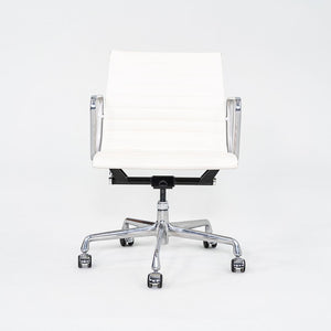 2023 Herman Miller Eames Aluminum Management Desk Chair White Leather 4x Avail