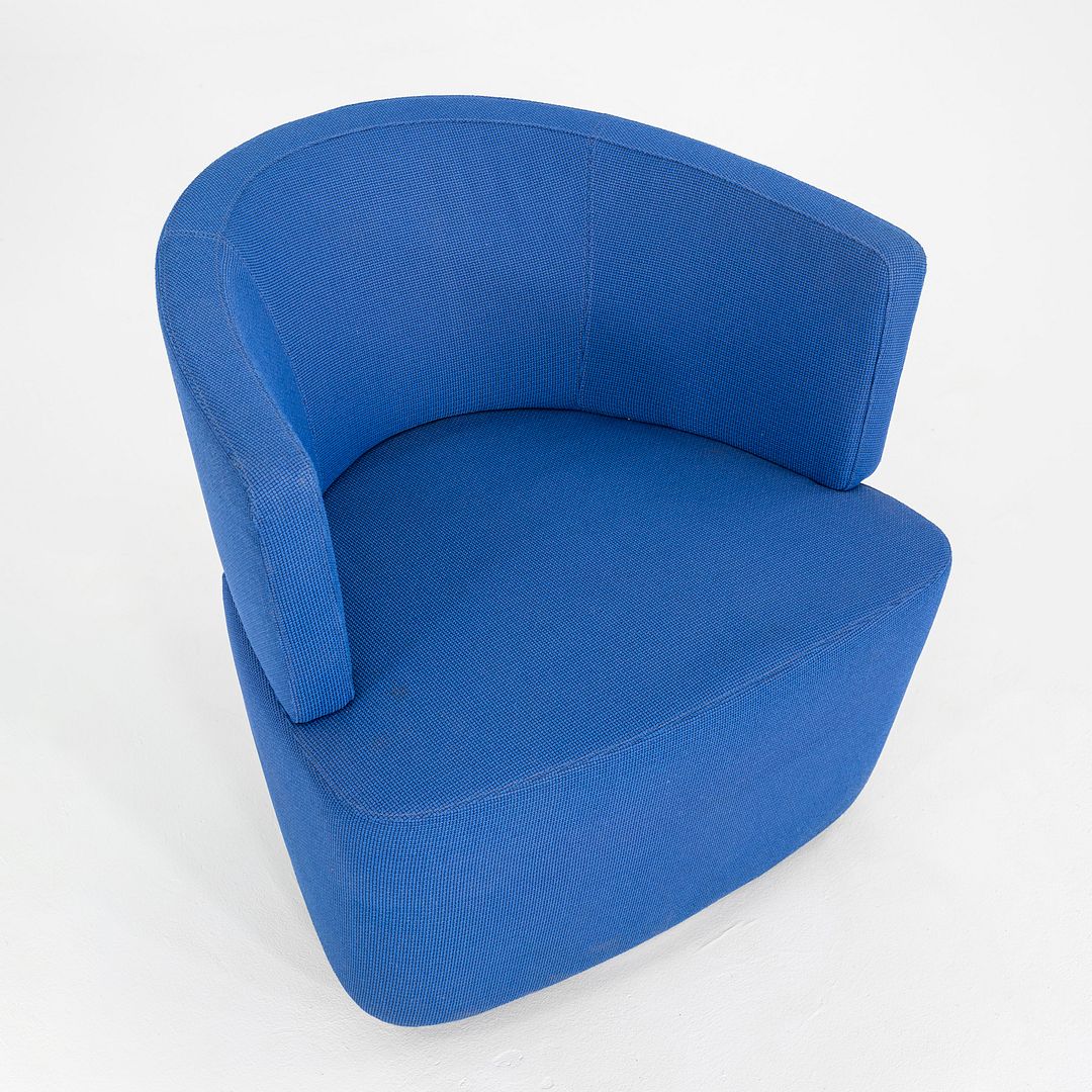 2010s EOOS for Coalesse / Walter Knoll Joel Swivel Lounge Chair in Blue 3x Avail
