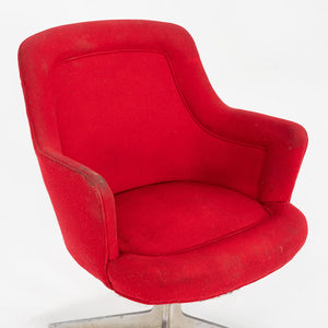 1960s Ward Bennett for Lehigh Furniture Arm Chair in Red Fabric and Aluminum