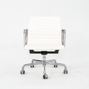 2023 Herman Miller Eames Aluminum Group Management Desk Chairs in White Leather 10x Available