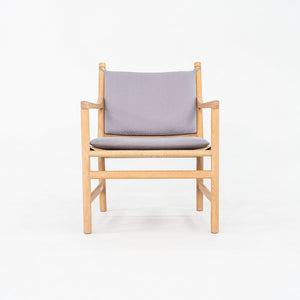 C. 2020 Pair of Hans Wegner for Carl Hansen CH44 Ladderback Lounge Chairs in Oak with Cushions
