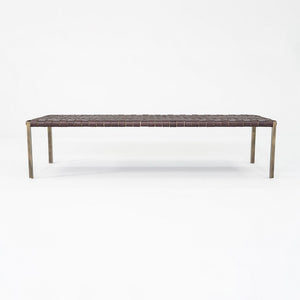 2020s Gratz / Laverne TG-18 Large Bench in Bronze with Woven Dark Brown Leather