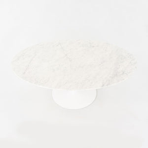 2010s Eero Saarinen for Knoll 42" Oval Tulip Coffee Table w/ Carrara Marble Top