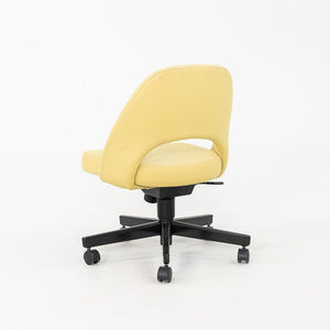 2017 Eero Saarinen for Knoll Executive Armless Desk Chair in Yellow Fabric with Pneumatic Base 6x Available