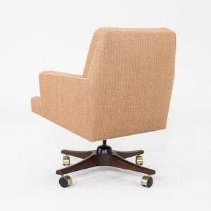 1960s Executive Desk Chair by Edward Wormley for Dunbar Tan Fabric with Piping