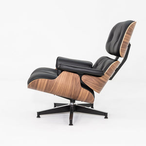 2025 Herman Miller  Tall Eames Lounge Chair & Ottoman in Black Leather & Walnut