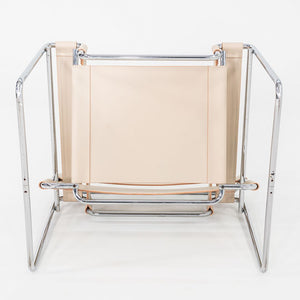 1970s Marcel Breuer for Knoll / Gavina Wassily Lounge Chair in New Cream Leather