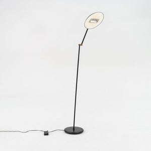 1980s Relux Milano Adjustable Steel Floor Lamp in Black Made in Italy 42 inches
