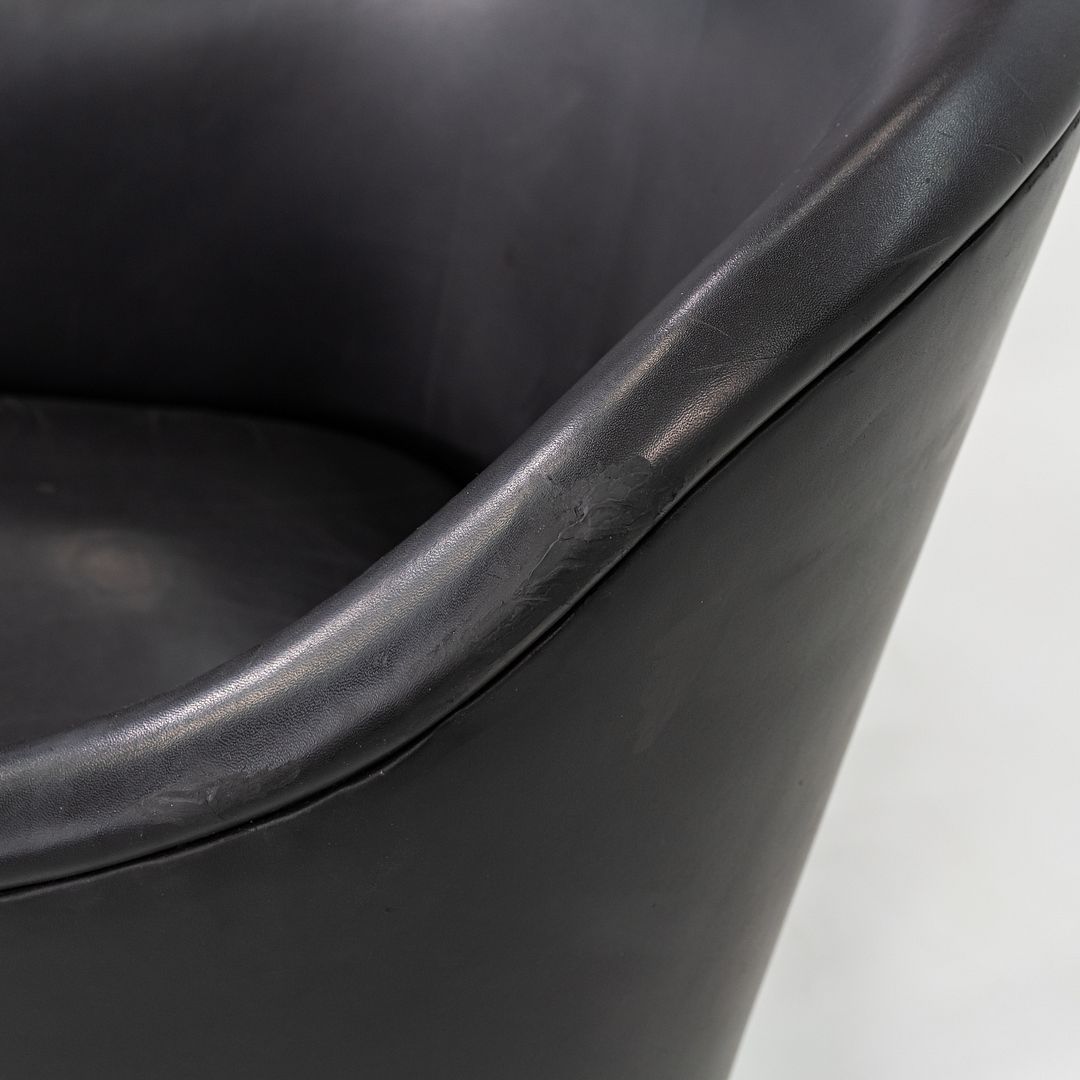 1980s Nicos Zographos Alpha Desk Chairs in Black Leather and Dark Bronze 2x Available