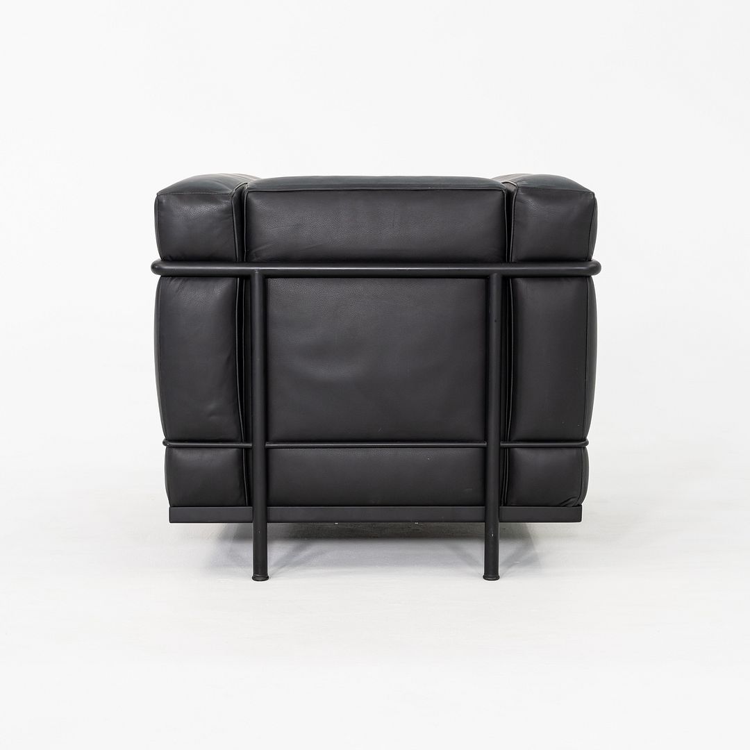 2000s Le Corbusier for Cassina LC2 Petite Club Lounge Chair in Black Leather