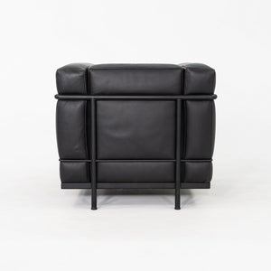 2000s Le Corbusier for Cassina LC2 Petite Club Lounge Chair in Black Leather