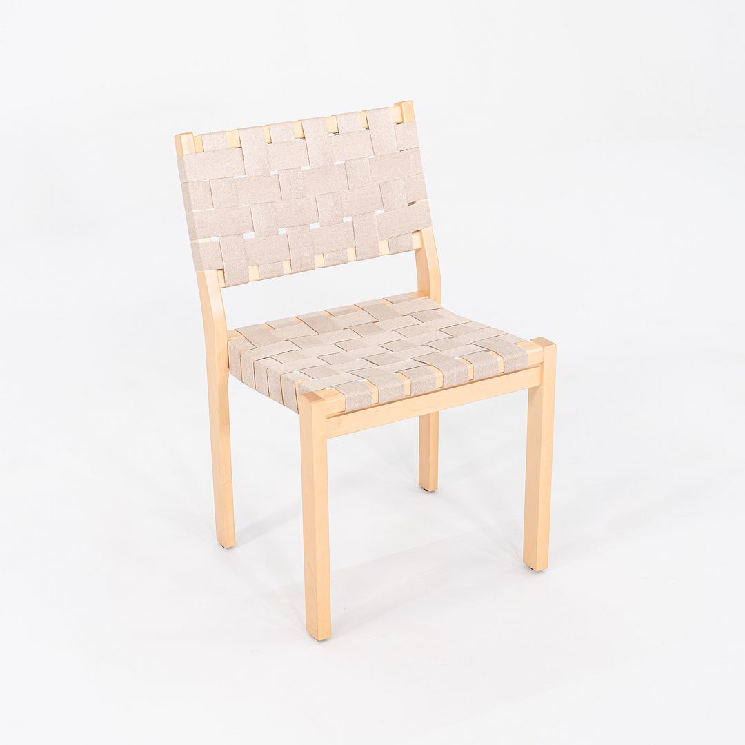 2010 Pair of Alvar & Aino Aalto for Artek 611 Stacking Dining Side Chairs Beige
