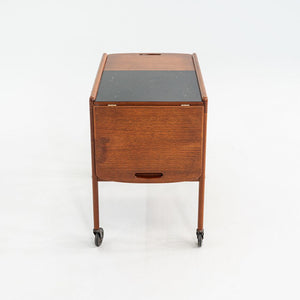 1970s Yngve Ekstrom for Kallemo of Sweden Teak Thea Bar / Serving Cart 17x26"