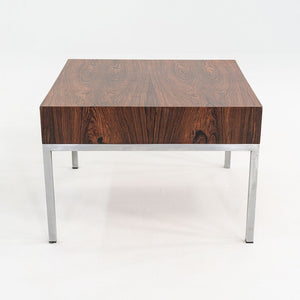 C. 1960s Danish Rosewood Side / End Table with Chromed Steel Base and Drawer
