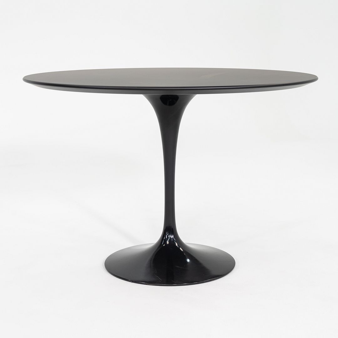 C. 2020 Eero Saarinen for Knoll Black Laminate Tulip Dining Table 42 Inches