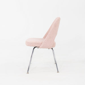 2010s Pair of Eero Saarinen for Knoll Armless Executive Dining Chair Pink Fabric
