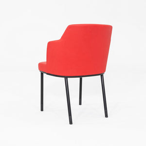 2015 Pair of Formway for Knoll Remix Dining Arm Chairs w/ Red Fabric Upholstery