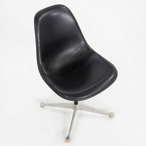 1960s Herman Miller Eames Pedestal Side Shell Chair in Fiberglass with Naugahyde