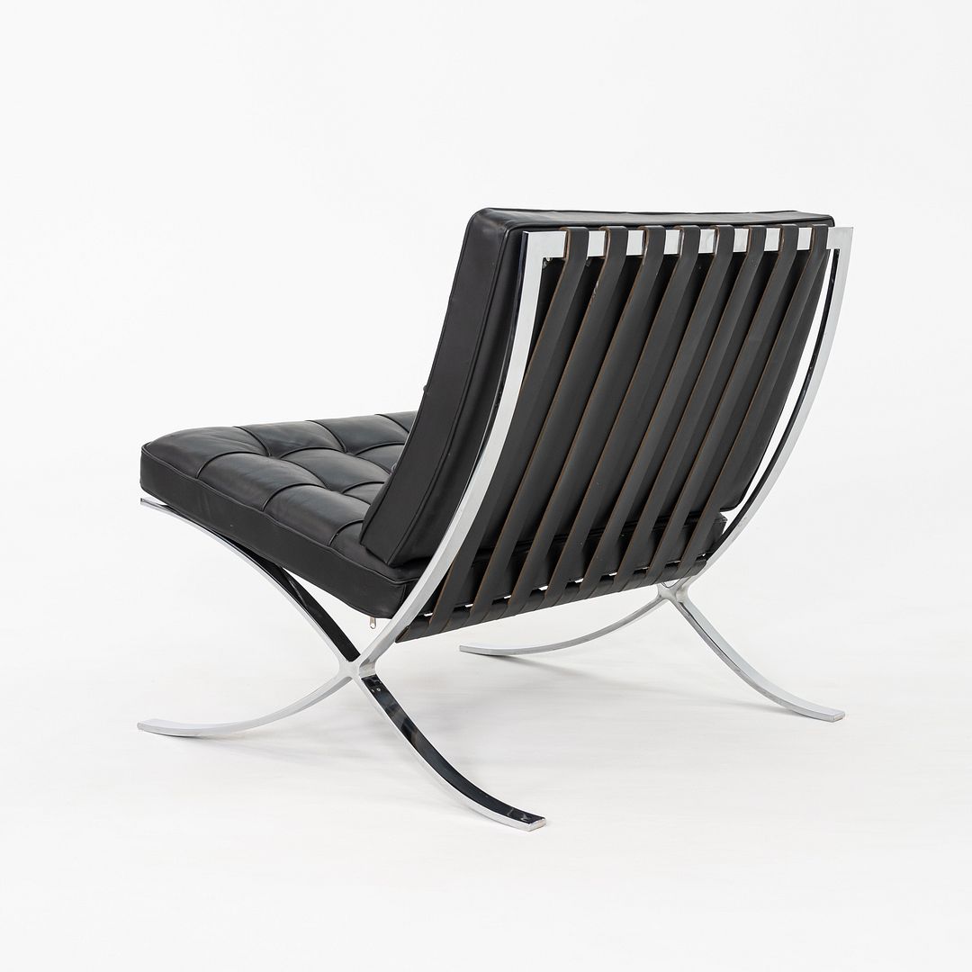 2010s Mies van der Rohe for Knoll Barcelona Lounge Chair Black Leather & Chrome