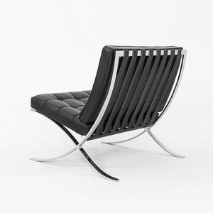 2010s Mies van der Rohe for Knoll Barcelona Lounge Chair Black Leather & Chrome