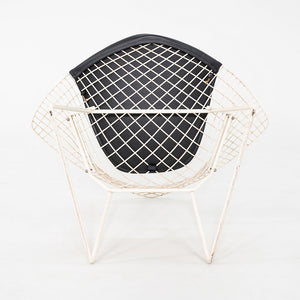 1960s Harry Bertoia for Knoll Diamond Lounge Chair w/ Black Leather Seat Cushion