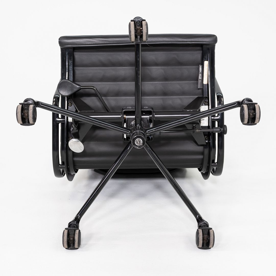 2017 Herman Miller Eames Aluminum Group Executive Desk Chair in Black Leather