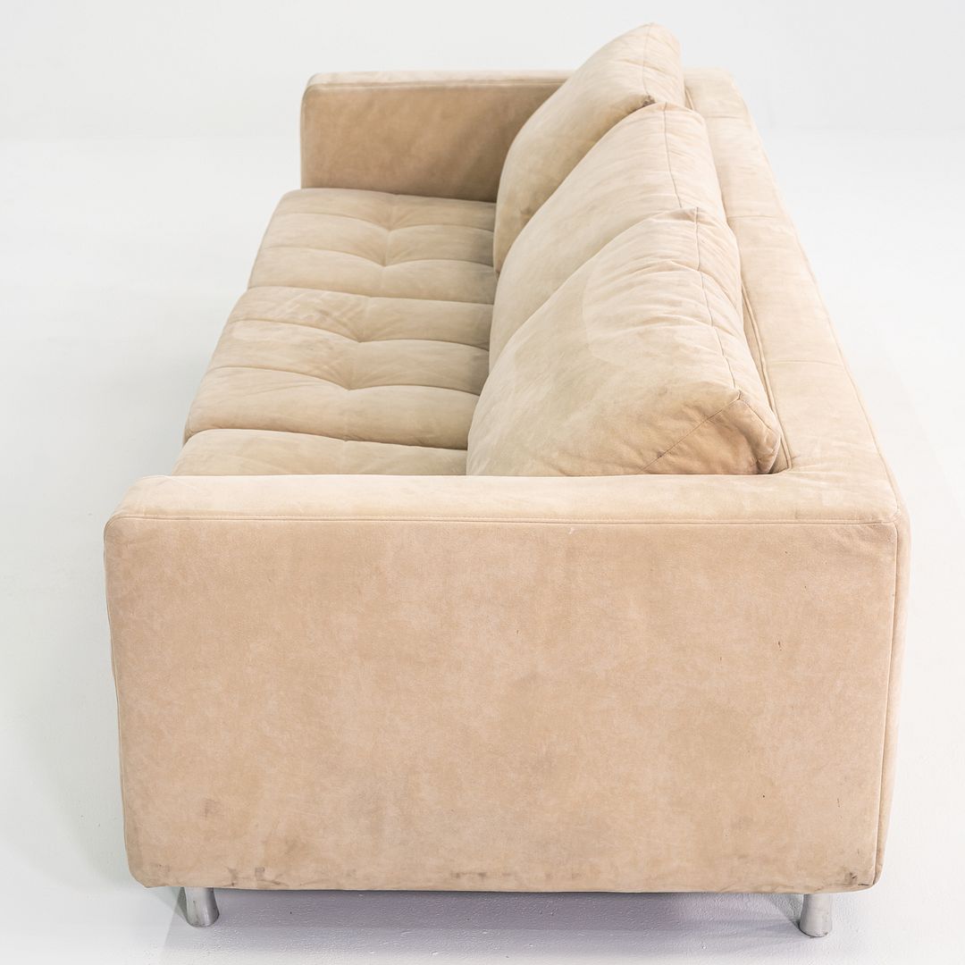 1990s Ligne Roset Tufted Three Seat Lenny Sofa Upholstered in Beige Fabric