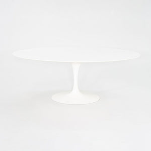 2010s Eero Saarinen for Knoll 78x48 inch Oval Dining table in White Laminate