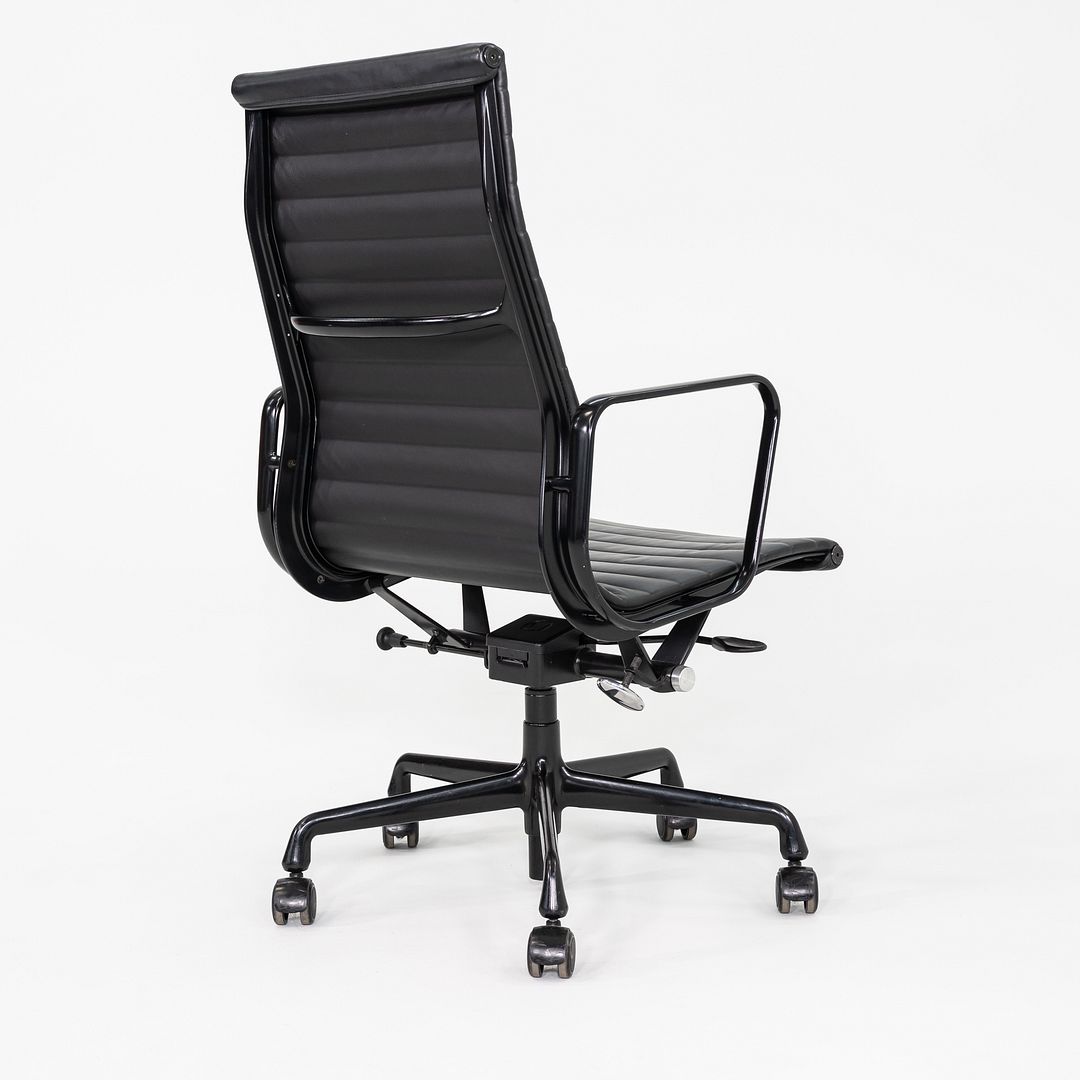 2017 Herman Miller Eames Aluminum Group Executive Desk Chair in Black Leather