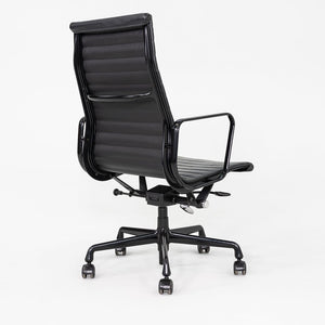 2017 Herman Miller Eames Aluminum Group Executive Desk Chair in Black Leather