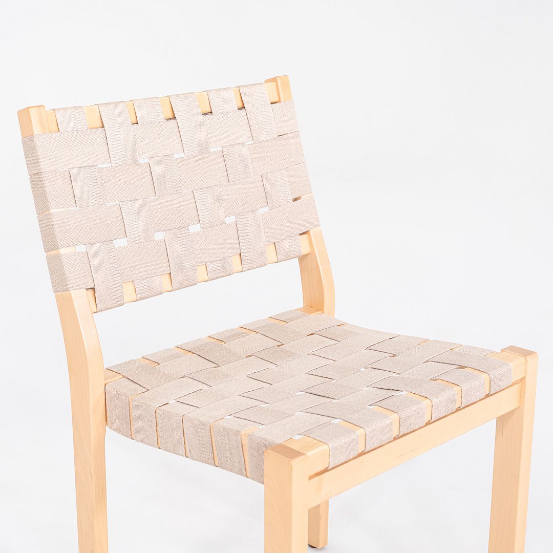 2010 Pair of Alvar & Aino Aalto for Artek 611 Stacking Dining Side Chairs Beige