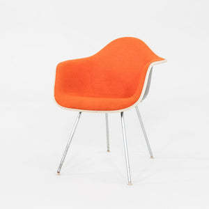 1980s Pair of Herman Miller Eames Fiberglass DAX Dining Arm Shell Chairs Orange