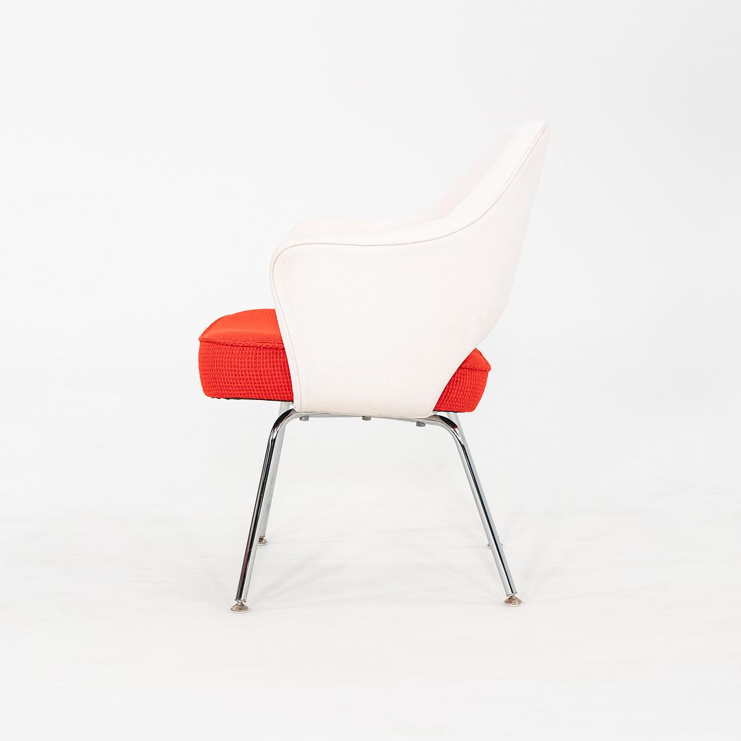 2010s Set of 4 Eero Saarinen for Knoll Executive Arm Chairs in Two-Toned Fabric w/ Cato