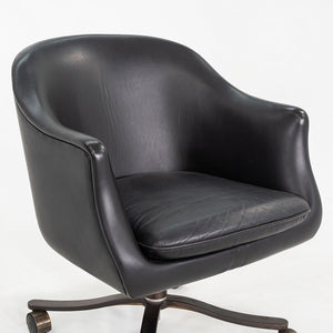 1980s Nicos Zographos Alpha Desk Chairs in Black Leather and Dark Bronze 2x Available
