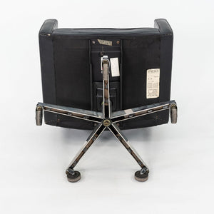 1971 Vincent Cafiero for Knoll Black Leather Rolling Desk Chair 4x Available