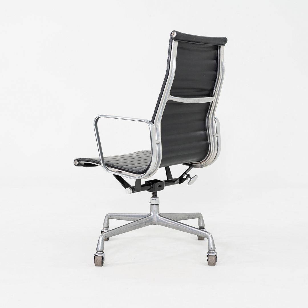 1981 Herman Miller Eames Aluminum Group Executive Desk Chair in Black Naugahyde
