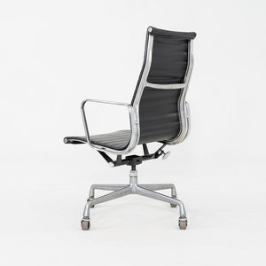 1981 Herman Miller Eames Aluminum Group Executive Desk Chair in Black Naugahyde