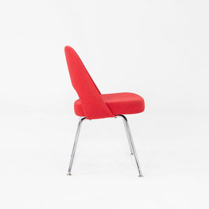 2019 Eero Saarinen for Knoll Armless Executive Dining Chair Red Fabric 4x Avail